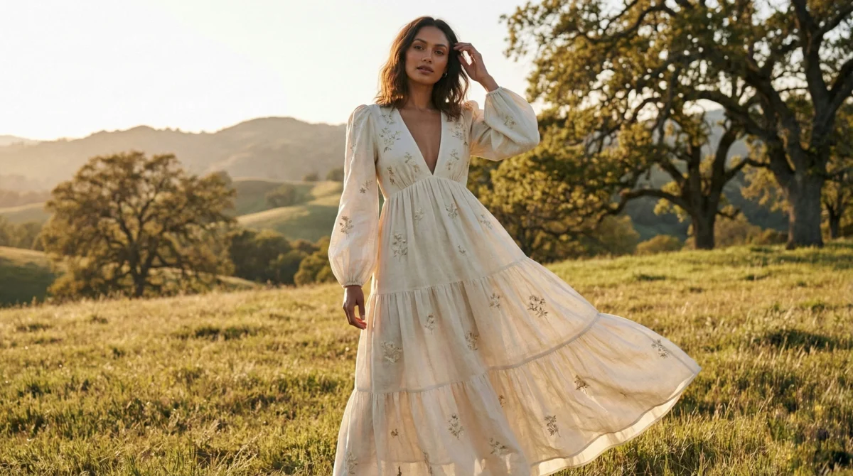 Vestido largo de corte A