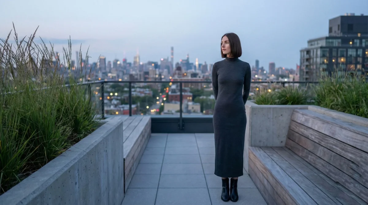 Vestido minimalista monocromo